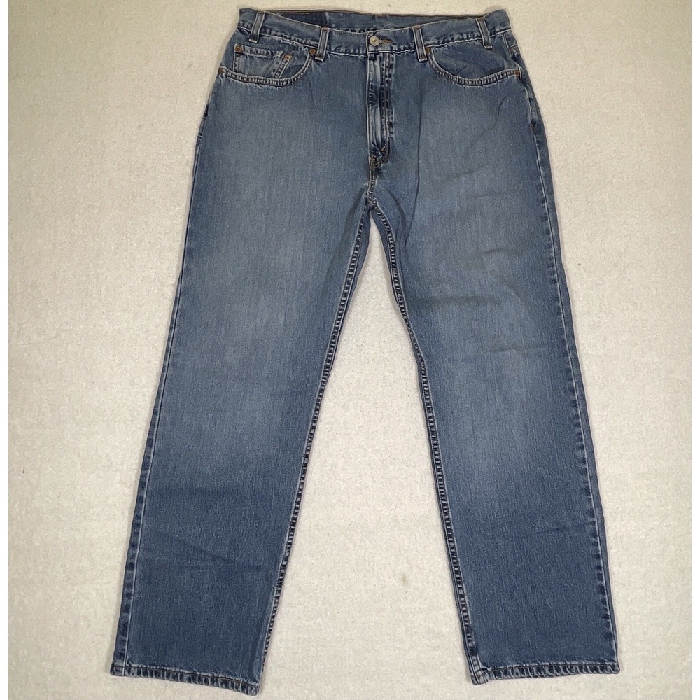 Vintage‎ Levi's 505 Men's Jeans W38 L32 Blue Straight Regular 2001 Black Batwing